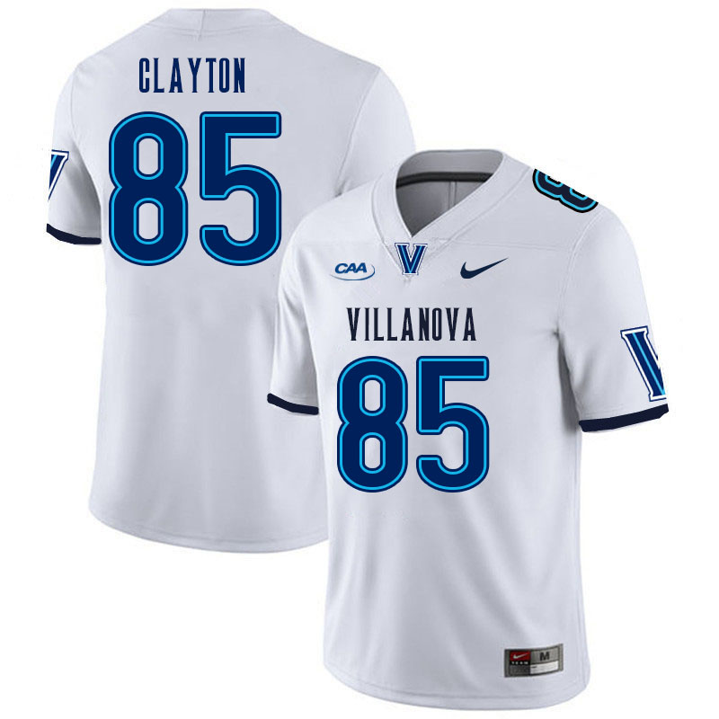 Men #85 Nolan Clayton Villanova Wildcats College Football Jerseys Stitched Sale-White